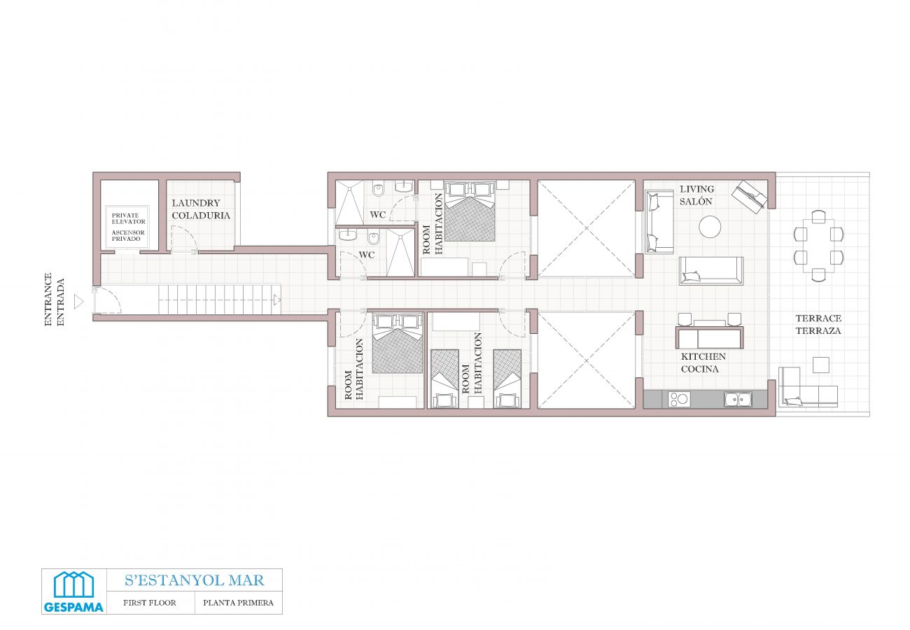 Apartamento en S´Estanyol - Familiar apartamento frente al mar